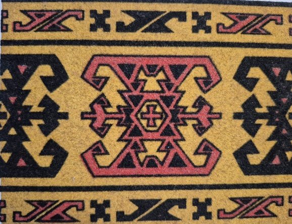 Kilim motifli sergi davetiyesi