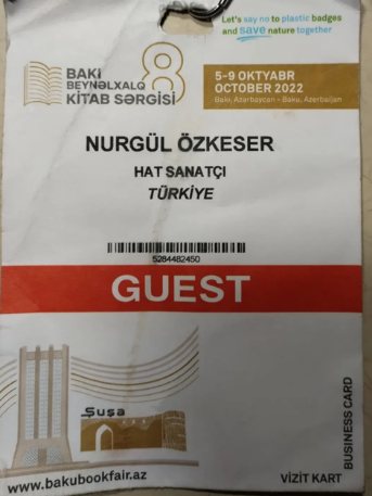 8. Bakü Uluslararası Kitap Fuarı katılımcı kartı