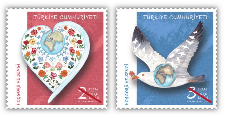 Tedavüle sunulan iki posta pulu