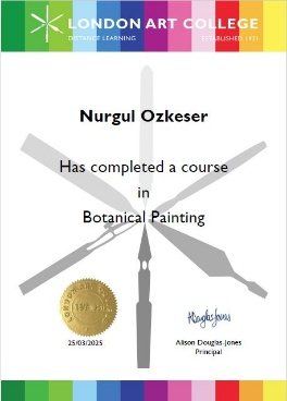 London Art College botanik ressamlık diploması