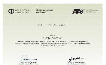 AART Anadolu Sanat Sempozyumu katılım belgesi