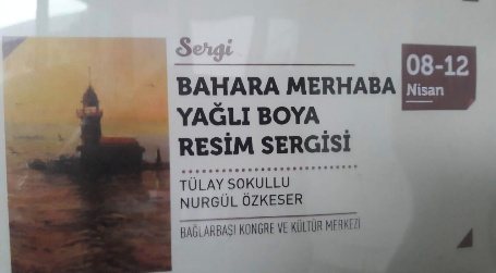 Bahara Merhaba yağlıboya resim sergisi afişi