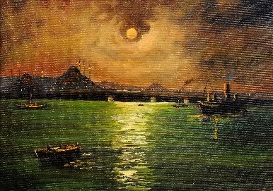 İstanbul temalı yağlıboya çalışma